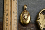 Antique Victorian Etruscan Revival 14K Solid Gold Oval Locket, Ornate Metal Work,  Circa 1880s