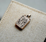 Antique Victorian 10K Gold Rectangular Black Enamel Taille D'Epargne Photo Locket, Circa 1800s