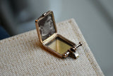 Antique Victorian 10K Gold Rectangular Black Enamel Taille D'Epargne Photo Locket, Circa 1800s