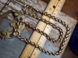Antique Victorian Solid 10K Gold Collar Chain Necklace, Interlock Link Watch Chain, 18.5 Inches