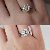 Vintage 2.86 CT GIA Certified K VS1 Transitional Old European Cut Diamond Six-Prong Platinum Engagement Wedding Ring, Size 5.75