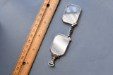 Antique Edwardian Belle Époque Platinum Filigree Old Cut Diamond Lorgnette Opera Glasses Pendant