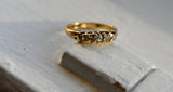Antique Victorian 18K Gold Old Mine Cut Diamond Five Stone Engagement Wedding Anniversary Ring, 0.35 CTW,  Size 6