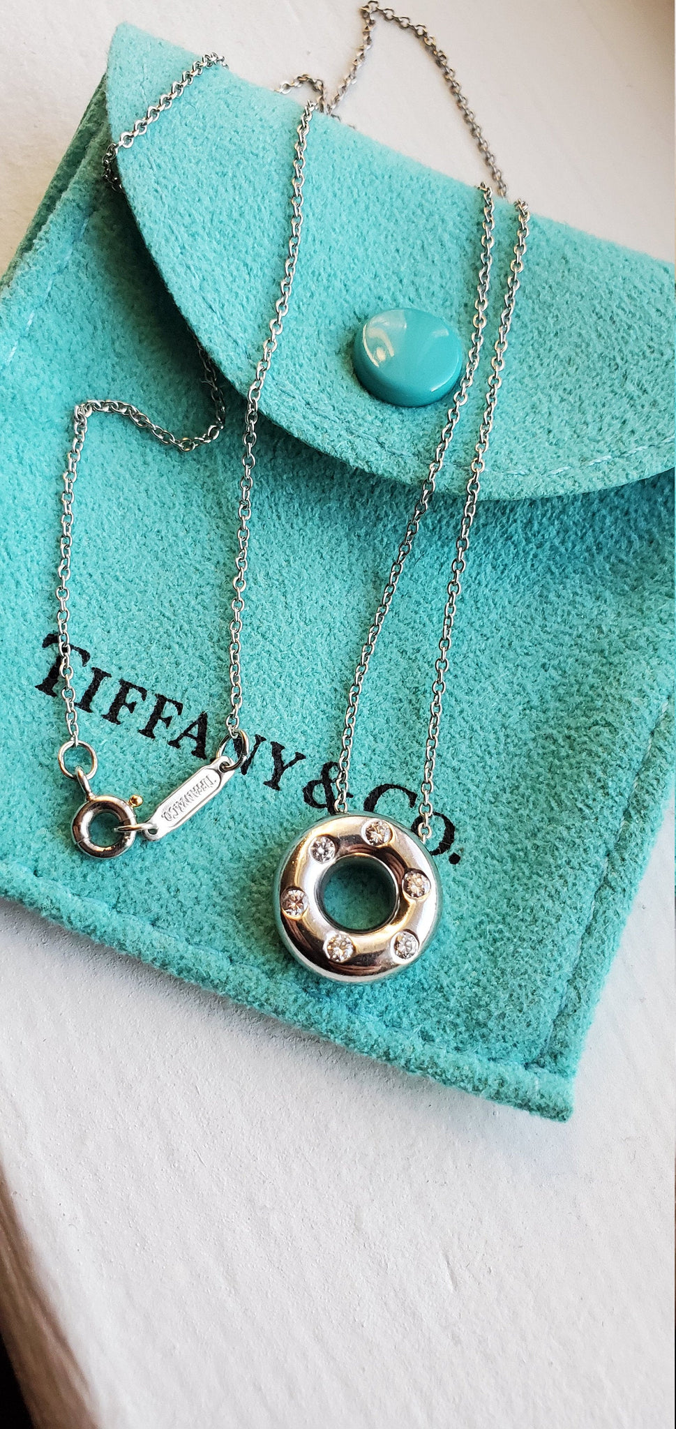 Tiffany & Co. Diamond Station Necklace in Platinum