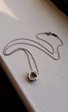 Vintage Retired Authentic Tiffany & Co Etoile Platinum Diamond Open Circle Pendant Necklace, Donut Charm