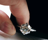 Vintage 2.86 CT GIA Certified K VS1 Transitional Old European Cut Diamond Six-Prong Platinum Engagement Wedding Ring, Size 5.75