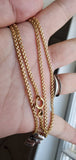 Antique Imperial Russian 14K Solid Gold Belcher Link Collar Chain Necklace, Locket Watch Chain, 21 Inches