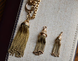 Substantial Antique Victorian 14K Gold Taille D'Epargne Black Enamel Tassel Pendant