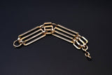 Modified Antique 14K Solid Yellow Gold Watch Chain Bracelet, 7&1/8" Long Adjustable, Gift for Her