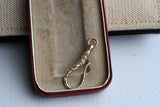 Large Size Antique 14K Gold Hand Chased Shepherd Hook Swivel Clip, Charm Pendant Holder, Chain Connector