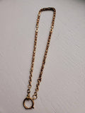 Antique Gold Filled Ornate Link Chain Necklace, Watch Fob Chain, Locket Chain, Choker, Gift for Her