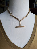 Antique Solid 10K Gold Ornate Link Watch Chain, 16 Inches, Watch Fob Locket Chain, Statement Necklace