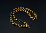Victorian 14K Solid Yellow Gold Ornate Floral Interlocking Link Book Chain Necklace, Collar Locket Chain, Statement Necklace